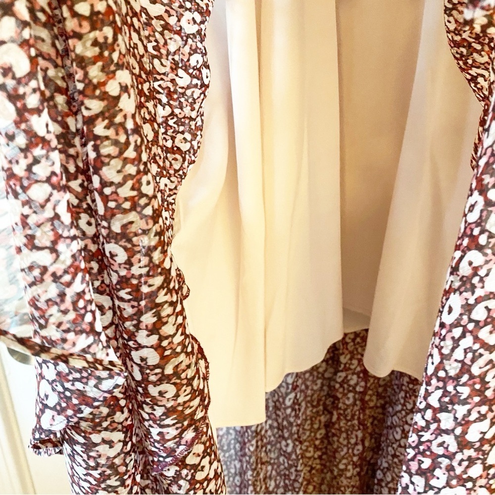 TED BAKER Vallyy Draped Cinched Waist Batwing Midi Dress Animal Print - Picture 10 of 13